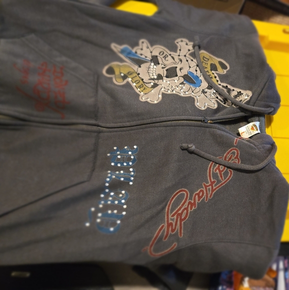 Ed Hardy Zip Hoodie Vegas Play Cards Dice Size L - Picture 3 of 3